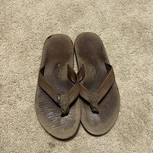 Rainbow sandals. Size 11. Normal use, with minimal flaws. No holes or tears.
